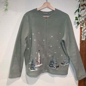 Croft and Barrow Zip Up Winter Sweater